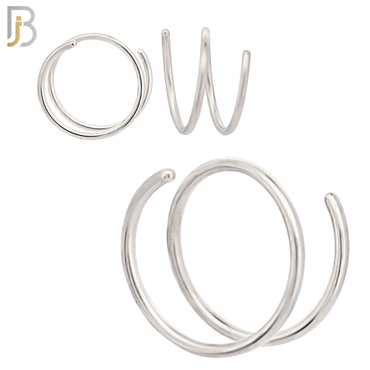 CT112 - 316 Surgical Steel Plain Coil Single Piercing Double Hoop image 1