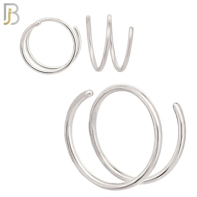 CT112 - 316 Surgical Steel Plain Coil Single Piercing Double Hoop image 1