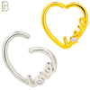 CT110 - 316 Surgical Steel LOVE text with Single  Zircon on O Twist to Open Nose Hoop (Pack of 6) image 0