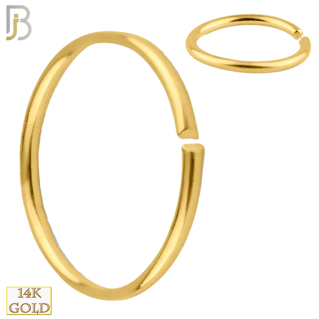 14-CT02 - 14k Solid Yellow Gold Seamless Continuous Ring Hoops Piercing - 20g - .81mm, 3/8 - 10mm image