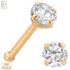 14-NR01L - 14k Solid Gold Prong Round Lab Diamond Jewelry Nose Bone image