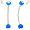 EC07TS - 316L Surgical Steel Transparent/Solid Acrylic Ball with Clear Zircon Curved Barbell Externally Threaded (PACK OF 6) image 4