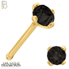 14-NR01DYK-22 - 22g - 14k Yellow Gold Nose Bone with Black Diamond in Prong Setting - 2mm image