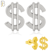 925-ES241 - 925 Sterling Silver Plain Dollar Sign Earring Stud image 0