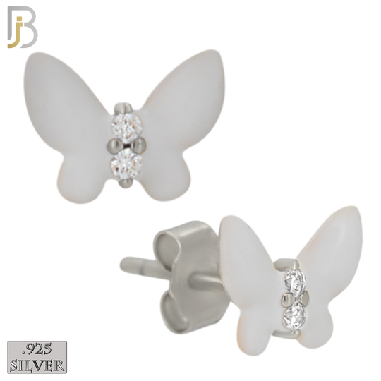 925-ES475 - 925 Sterling Silver Enamel Coated Butterfly Push Back Stud Earring image 2