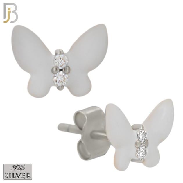 925-ES475 - 925 Sterling Silver Enamel Coated Butterfly Push Back Stud Earring image 2