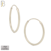 925-ES310S - .925 Sterling Silver Plain Hoop Earrings image 8