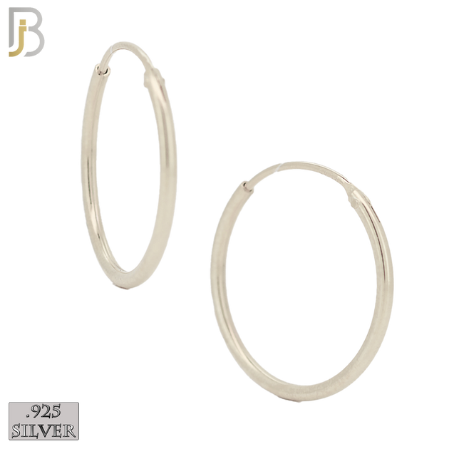 925-ES310S - .925 Sterling Silver Plain Hoop Earrings image 8