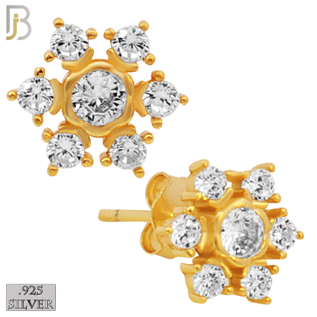 925-ES27 - .925 Sterling Silver Snowflakes Earrings Stud with Zircon image 2