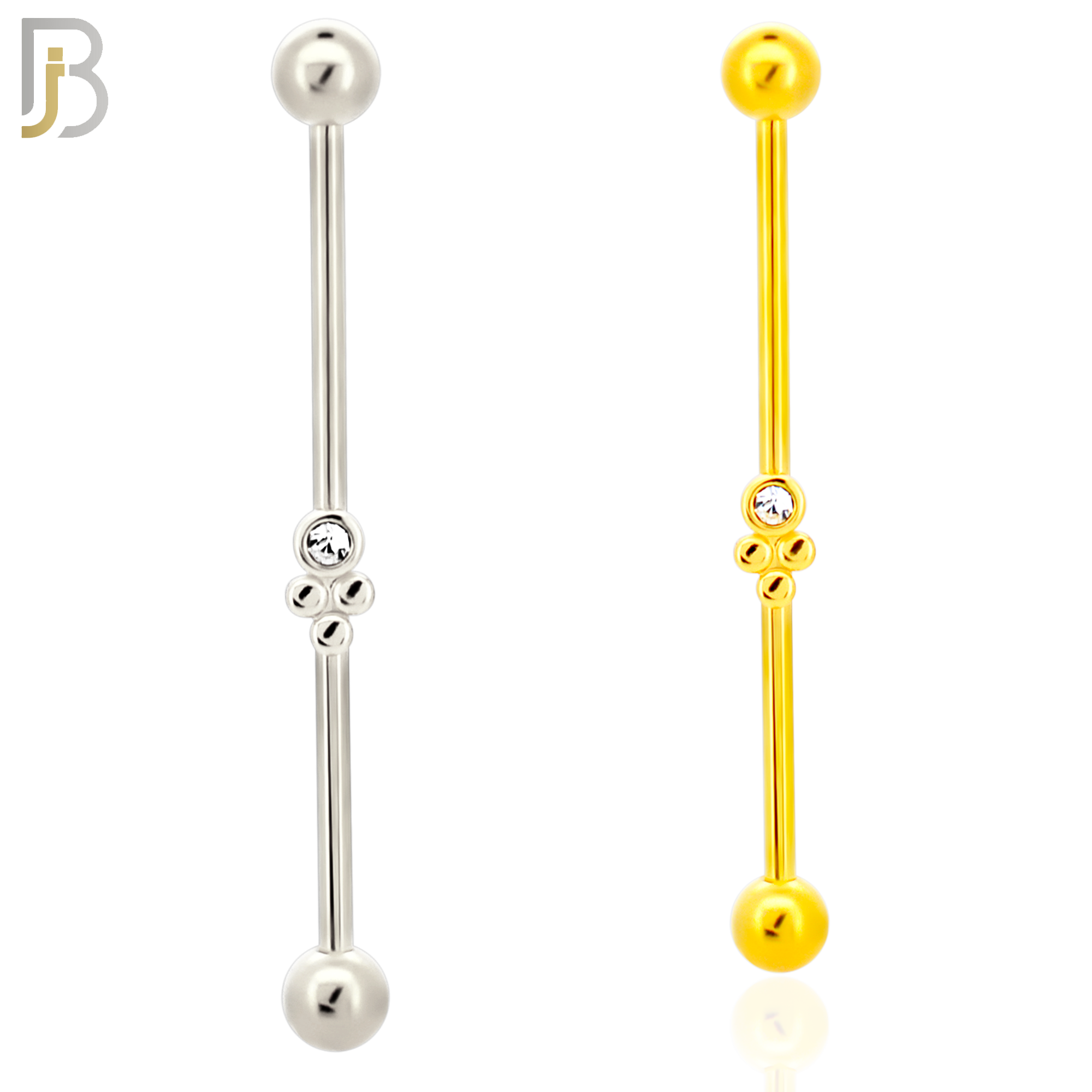 BB25 - 316L Surgical Steel Screw Bar with Brass Grape Bunch Design Barbell Industrial (PACK OF 4) image 0