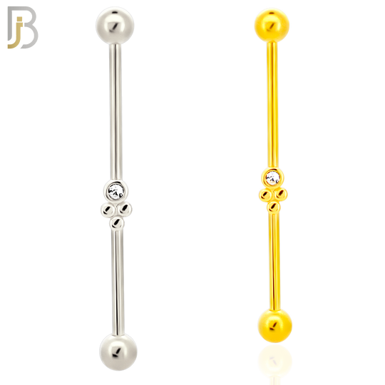 BB25 - 316L Surgical Steel Screw Bar with Brass Grape Bunch Design Barbell Industrial (PACK OF 4) image 0