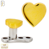 14-G23-DM10 - 14k Titanium Anchor with 14k Gold Top Plain Heart Dermal - Internally Threaded image 0