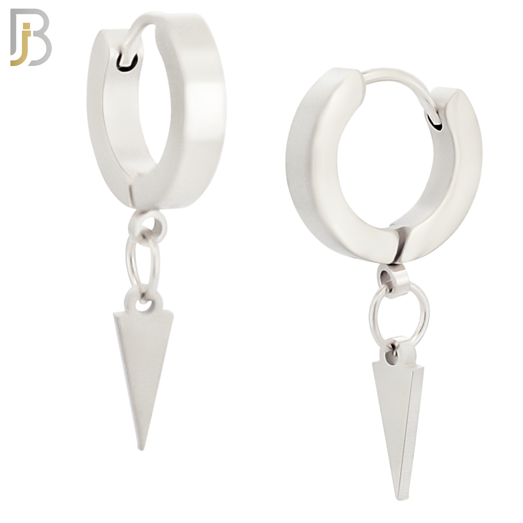 ES101 - 316L Stainless Steel Dangling  Triangle Huggies Clip On image 1