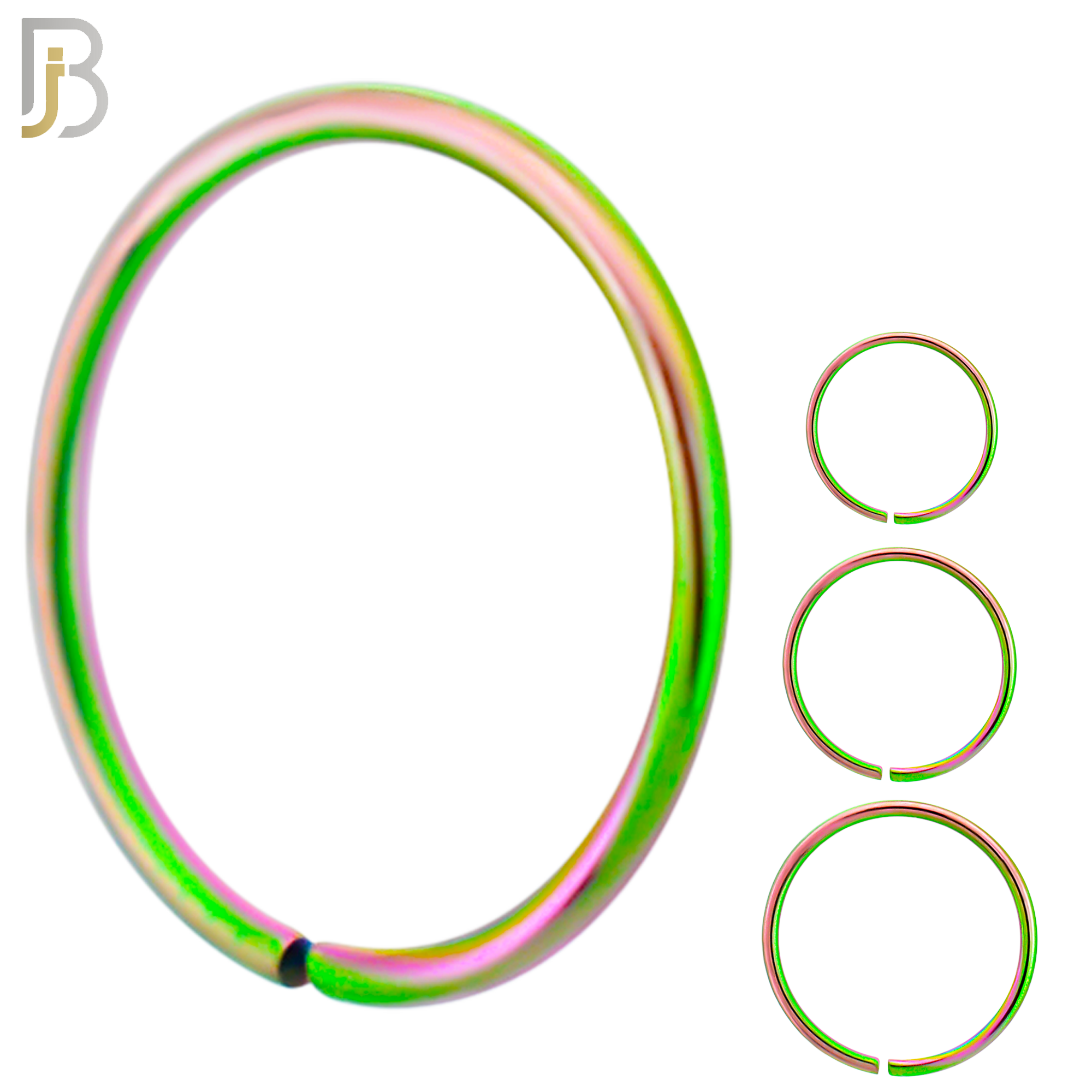 CT02RB - Multi Color Plated 316L Surgical Steel Hoops Seamless Continuous Ring Twist to Open image 0