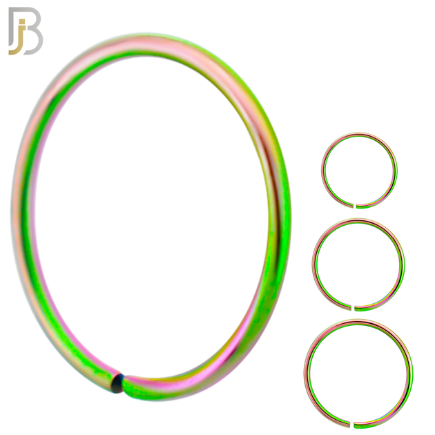 CT02RB - Multi Color Plated 316L Surgical Steel Hoops Seamless Continuous Ring Twist to Open image 0