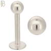 LB01S - 316L Surgical Steel Plain Labret Screw Ball External Threaded (PACK OF 6) image 0