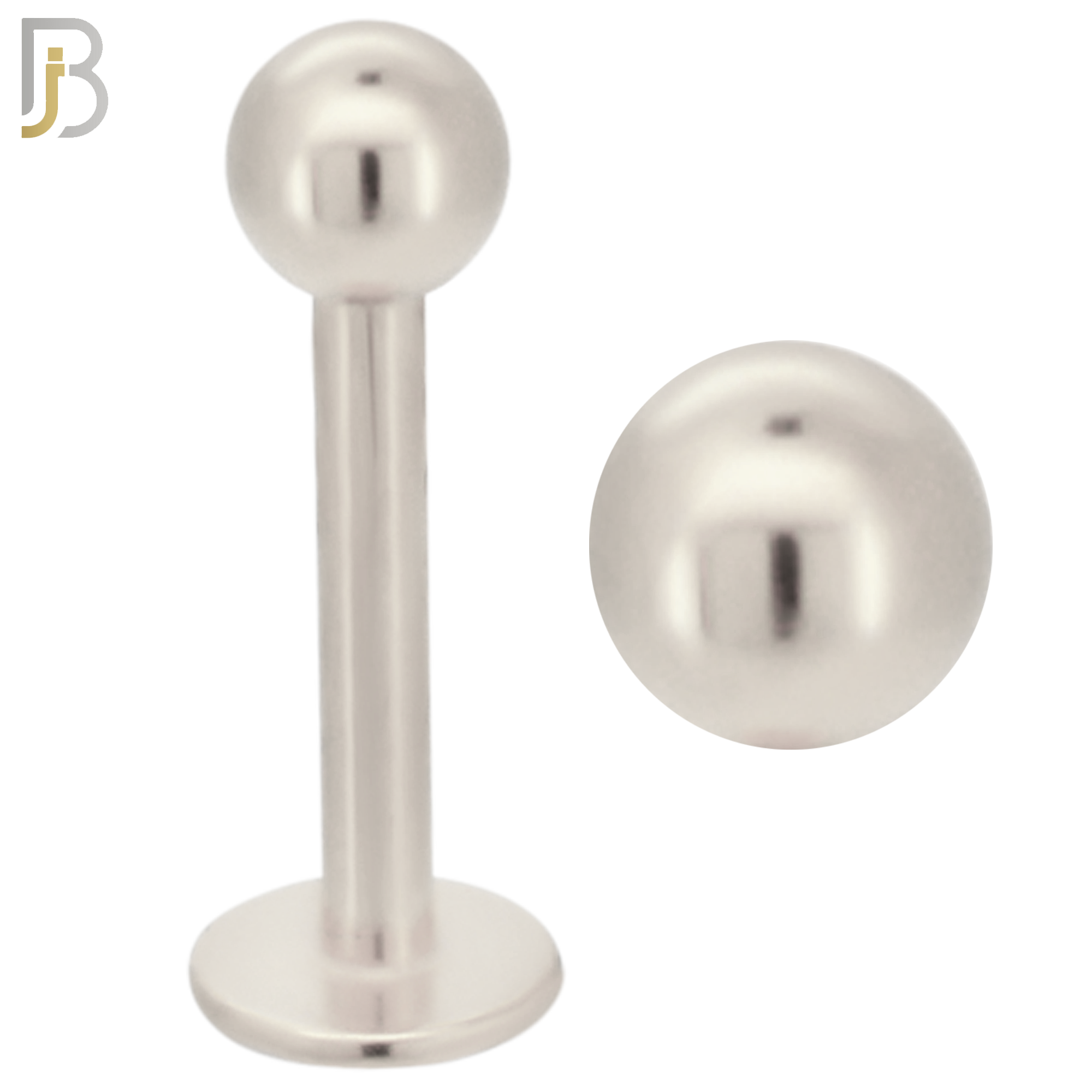 LB01S - 316L Surgical Steel Plain Labret Screw Ball External Threaded (PACK OF 6) image 0