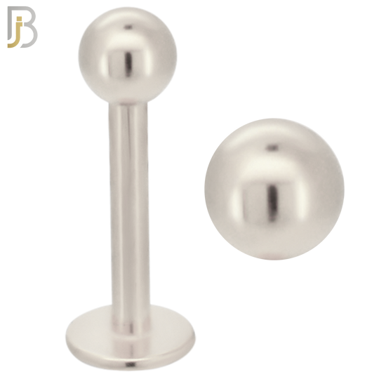 LB01S - 316L Surgical Steel Plain Labret Screw Ball External Threaded (PACK OF 6) image 0