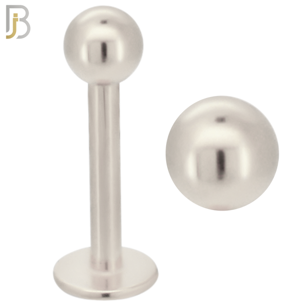 LB01S - 316L Surgical Steel Plain Labret Screw Ball External Threaded (PACK OF 6) image 0