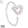 925-CT06 - 925 Sterling Silver 22g Thickness Hollow Heart Design (PACK OF 6) image 0