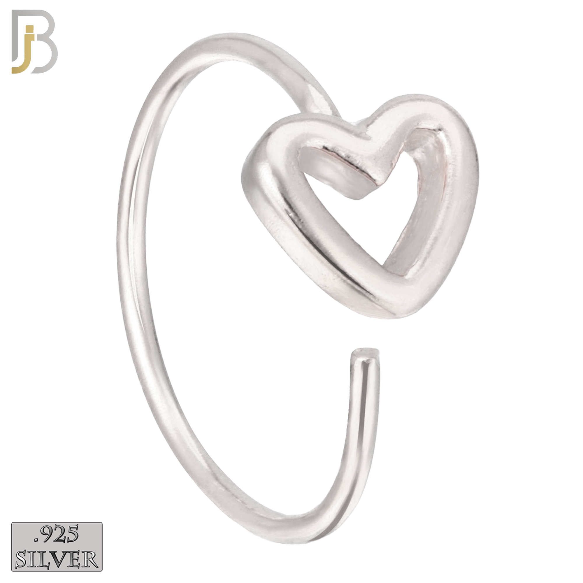 925-CT06 - 925 Sterling Silver 22g Thickness Hollow Heart Design (PACK OF 6) image 0