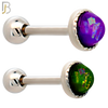 TB121 - 316L Stainless Steel Opal Crown Bezel Tragus/Cartilage Barbell (Pack of 6) image 0