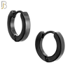 ES85K - 316L Stainless Steel Black Plated Plain Design Huggies Clip On image 2
