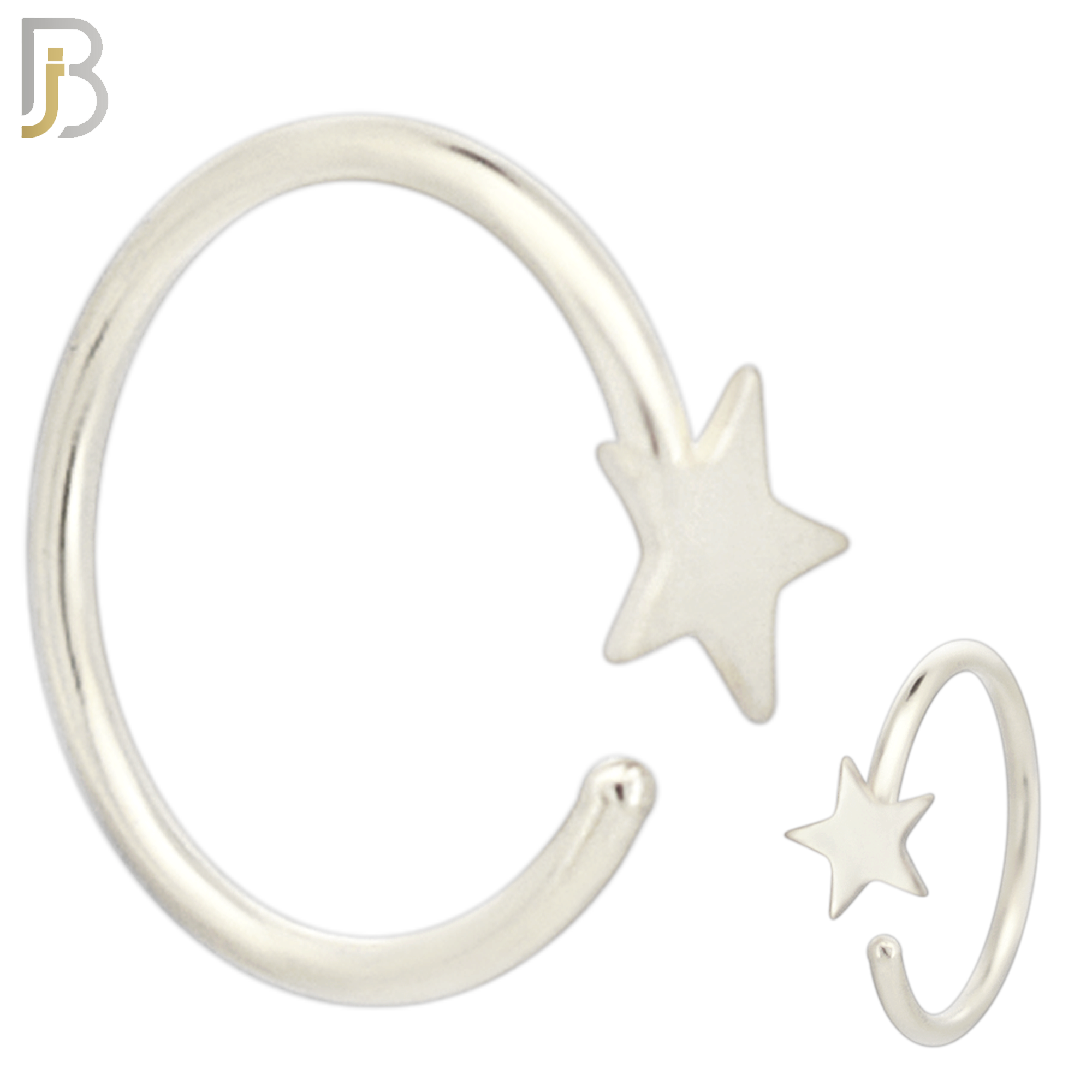 CT42 - 316L Surgical Steel 20g Thickness Plain Solid Star Hoop (PACK OF 6) image 1