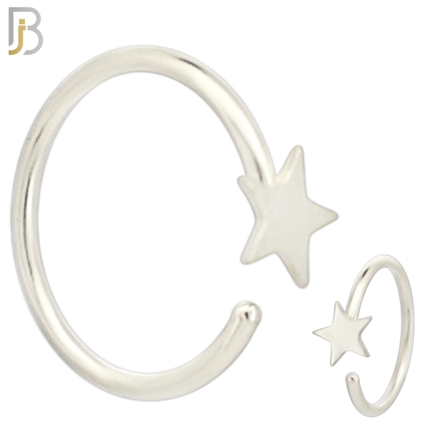 CT42 - 316L Surgical Steel 20g Thickness Plain Solid Star Hoop (PACK OF 6) image 1