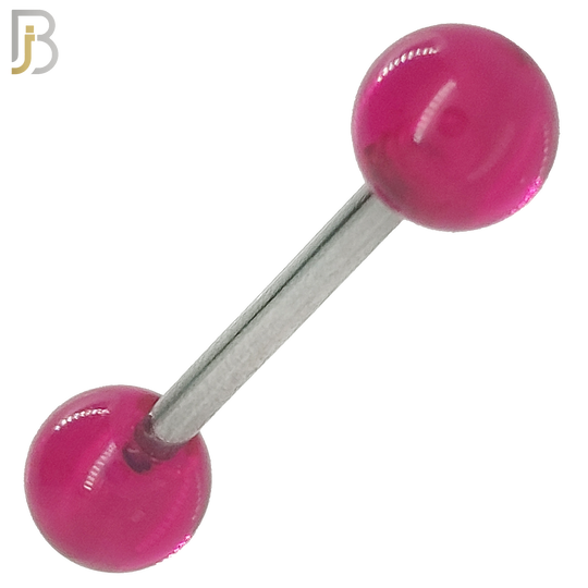 BB03T - 316L Surgical Steel Screw Barbell with Transparent Acrylic Ball Screw External Threaded (PACK OF 6) image 2