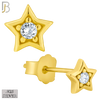 925-ES81 - .925 Sterling Silver Star Design with Zircon Design Earring Stud image 2