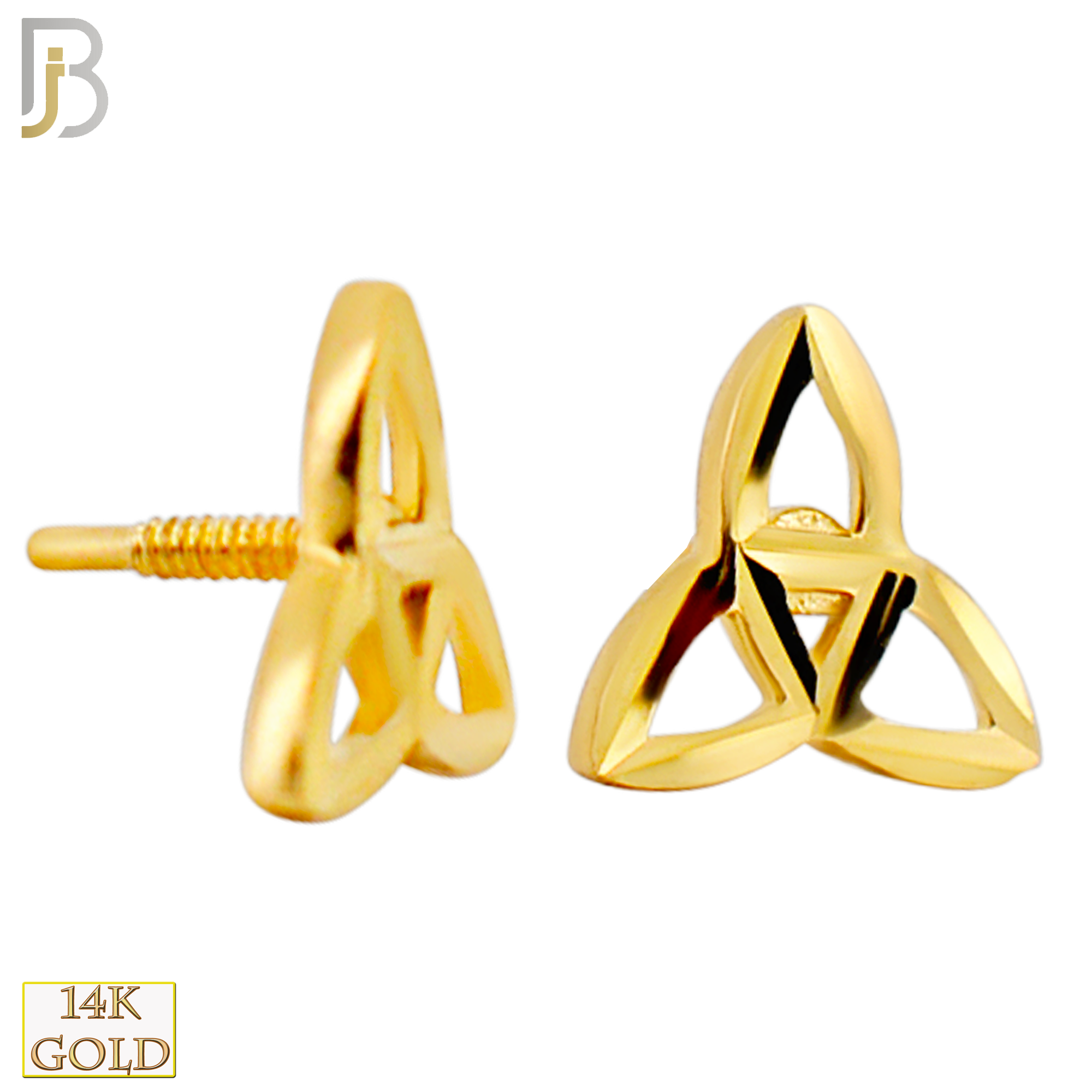 14-LB122 - 14k Yellow Gold Celtic Trinity Knot Labret image 1