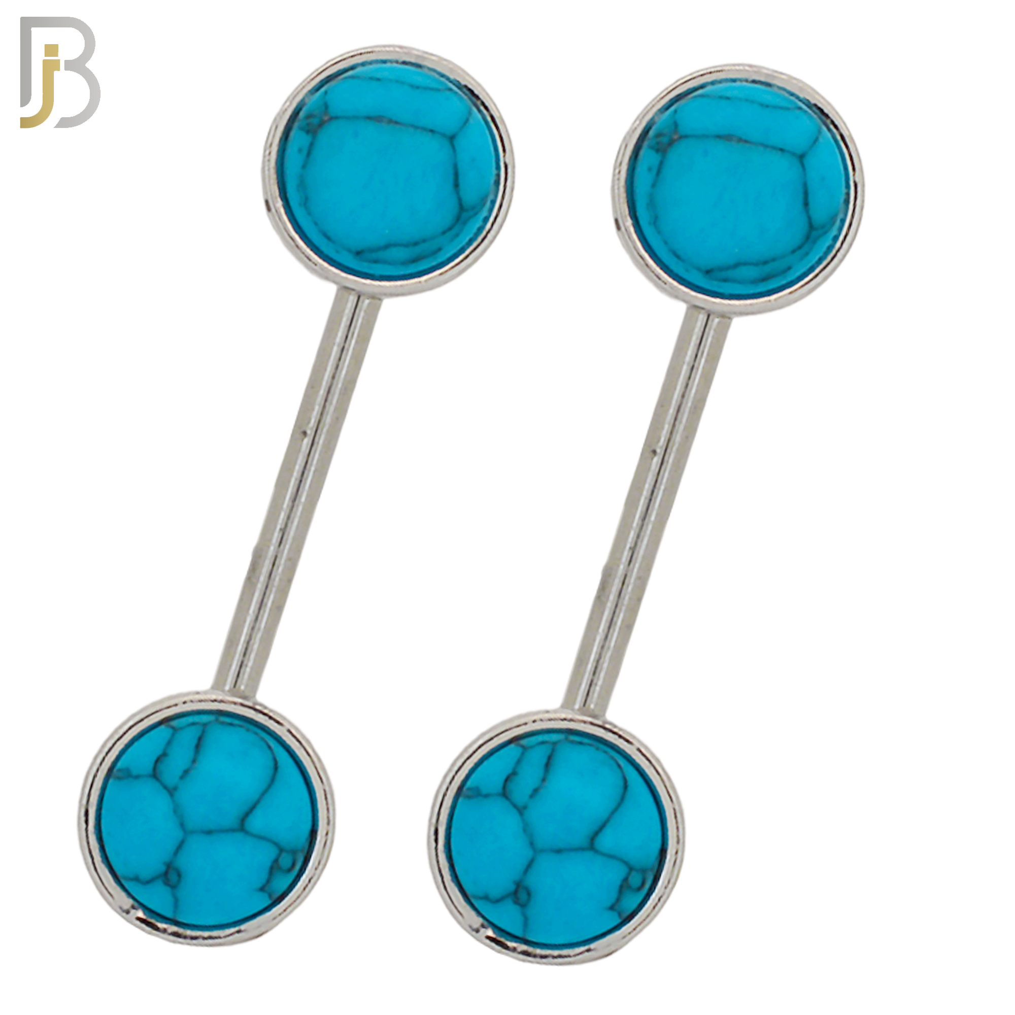 NP74 - 316L Surgical Steel Turquoise Nipple Ring image 0