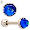 TB120SB - 316L Stainless Steel Opal Blue Bezel Tragus/Cartilage Barbell (Pack of 6) image 2