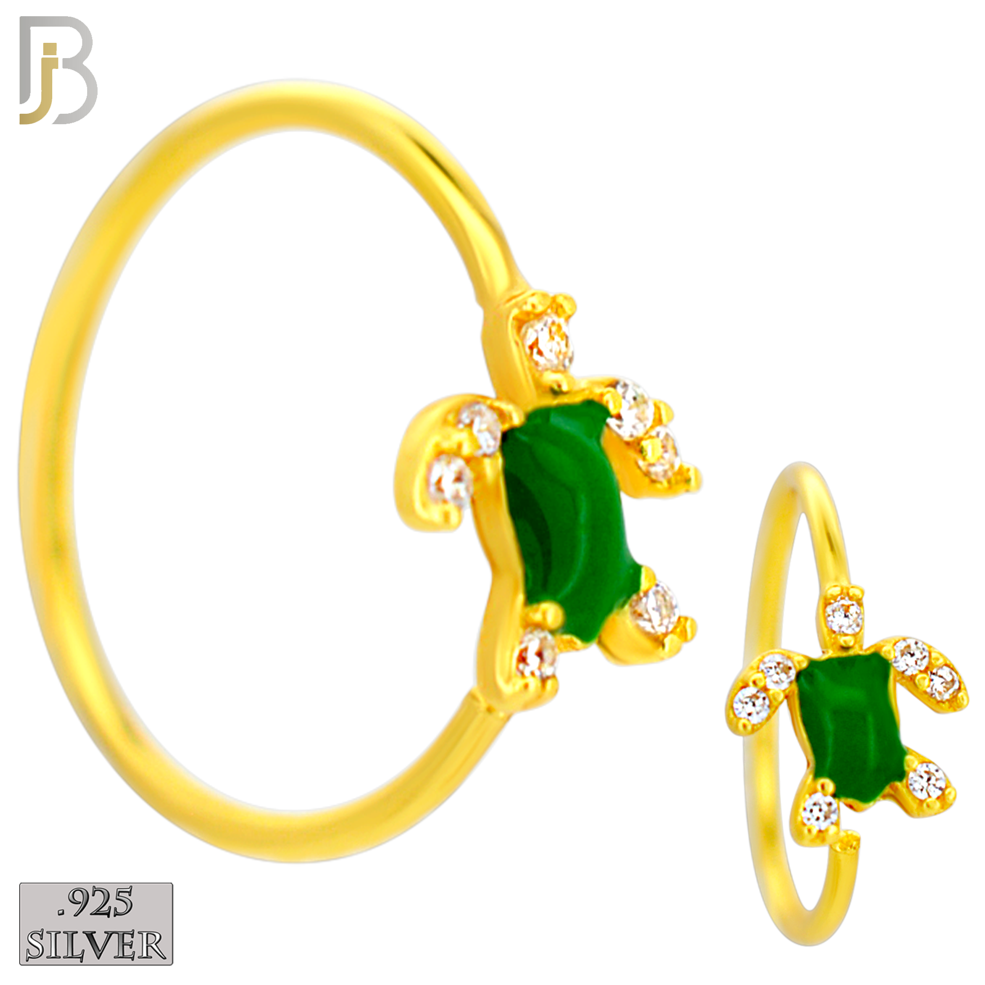 925-PK-CT134M - 925 Silver Hoops Turtle Enamel - Pack of 60pcs image 4