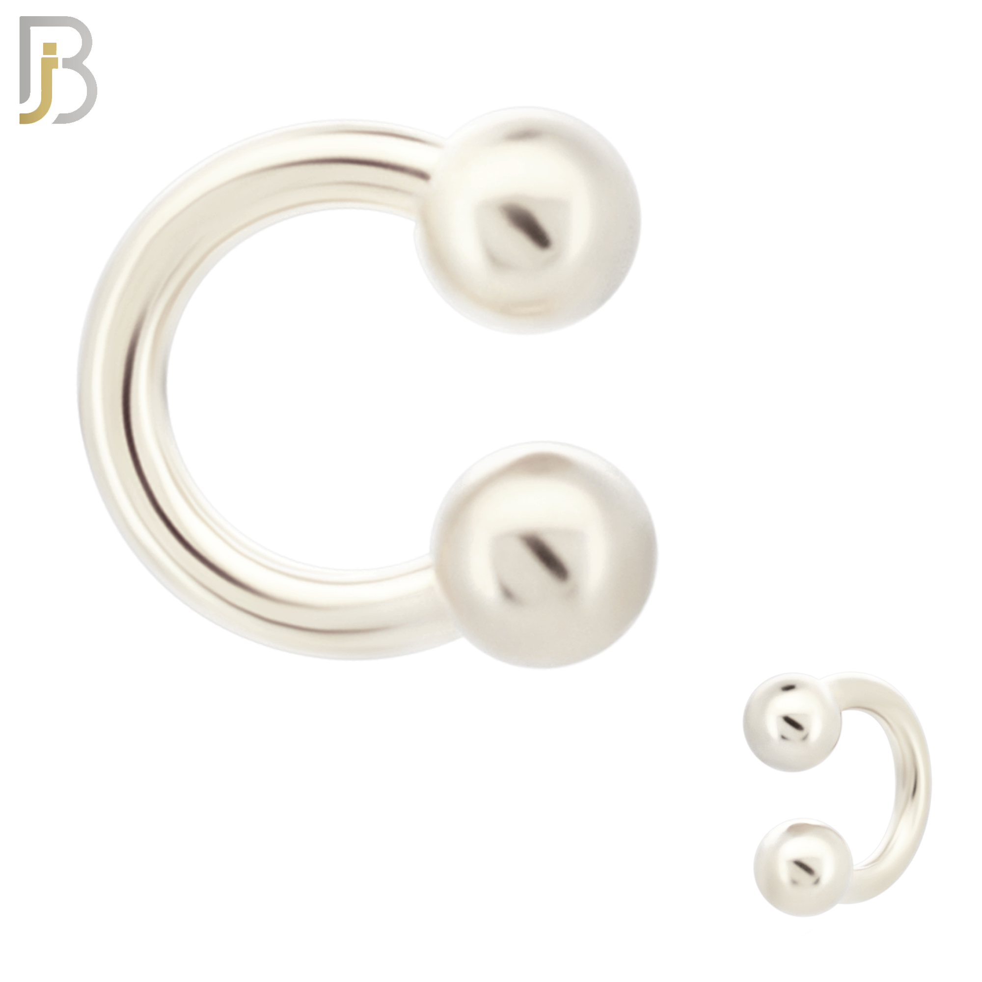 HS01S - 316L Surgical Steel Horseshoe Plain  Screw Ball External Threaded (PACK OF 6) image