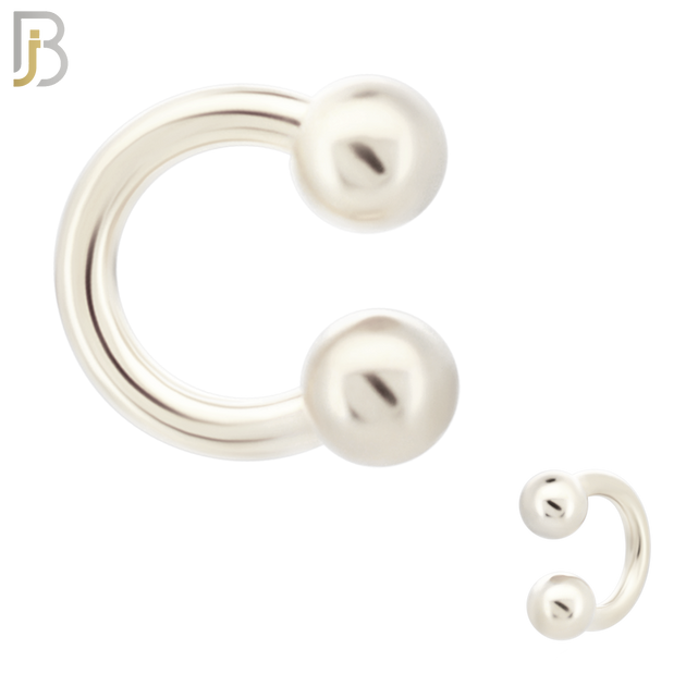 HS01S - 316L Surgical Steel Horseshoe Plain  Screw Ball External Threaded (PACK OF 6) image