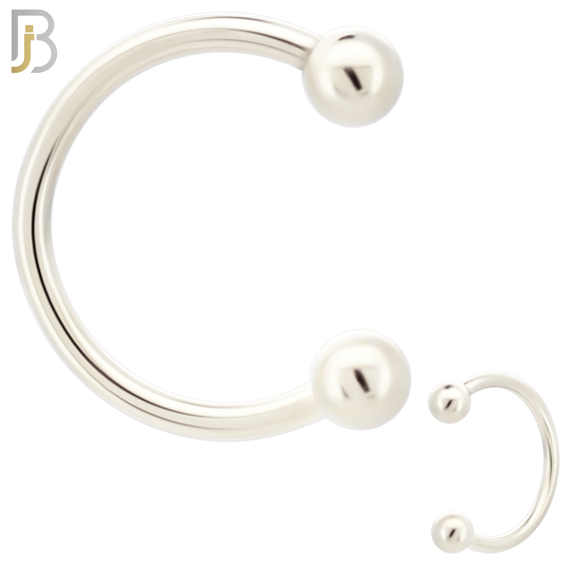 HS01S - 316L Surgical Steel Horseshoe Plain  Screw Ball External Threaded (PACK OF 6) image