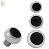 DM01SK - Surgical Steel Dermal Bezel Black Cubic Zirconia 1.2mm Screw Top (PACK OF 6) image 0