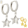 ES507 - 316L Stainless Steel Dangling Star Virgin Mary Huggies Earrings image 0