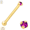 14-NR01YBR-22 - 22g-14k Yellow Gold Nose Bone with Burmese Ruby in Prong Setting image 1