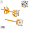 925-ES71-RC - .925 Sterling Silver Rose Gold Plated Earring Stud Casting Round Prong Setting Clear Zircon image 4