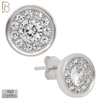 925-ES29 - .925 Sterling Silver 9mm Round Earrings Stud with Zircon image 1