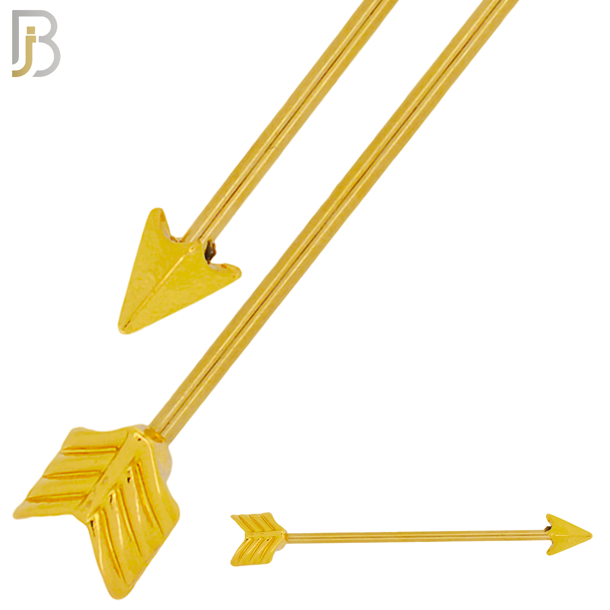 BB35 - 316L Surgical Steel Screw Bar with Alloy Arrow Design Barbell Industrial (PACK OF 6) image 1