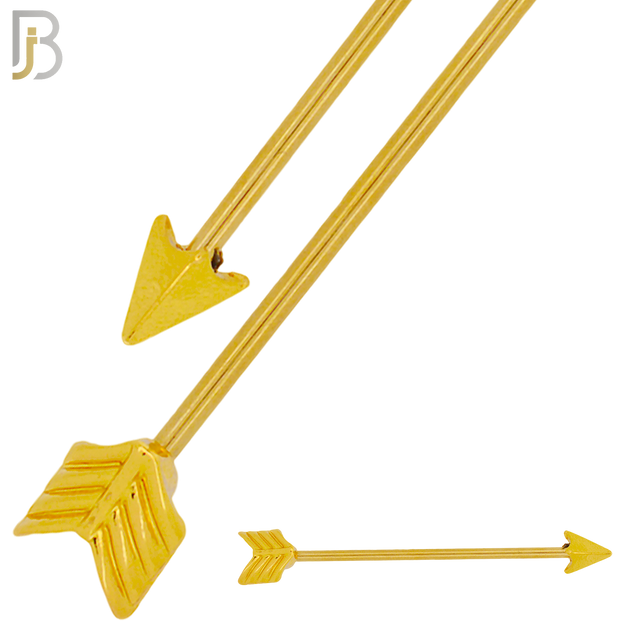 BB35 - 316L Surgical Steel Screw Bar with Alloy Arrow Design Barbell Industrial (PACK OF 6) image 1