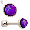 TB121 - 316L Stainless Steel Opal Crown Bezel Tragus/Cartilage Barbell (Pack of 6) image 3