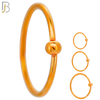 CT03R  - 20g Thickness Rose Gold Plated 316L Surgical Steel Hoops Piercing Fixed Bead Twist to Open image 0