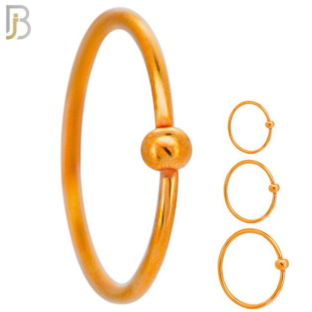 CT03R  - 20g Thickness Rose Gold Plated 316L Surgical Steel Hoops Piercing Fixed Bead Twist to Open image 0
