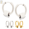ES317 - 316L Stainless Steel Cube Huggies Earring image 0