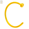 CT09G - 20g Thickness Gold Plated 316L Surgical Steel Hoops Piercing Half Moon Design (PACK OF 6) image 1